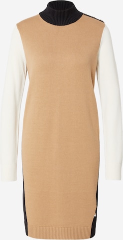 BOSS Orange Gebreide jurk 'Falindara' in Beige: voorkant