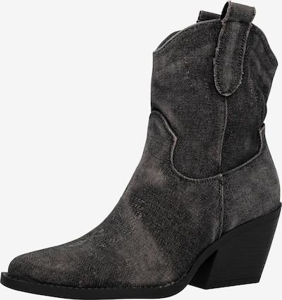 Elara Stiefelette in black denim, Produktansicht