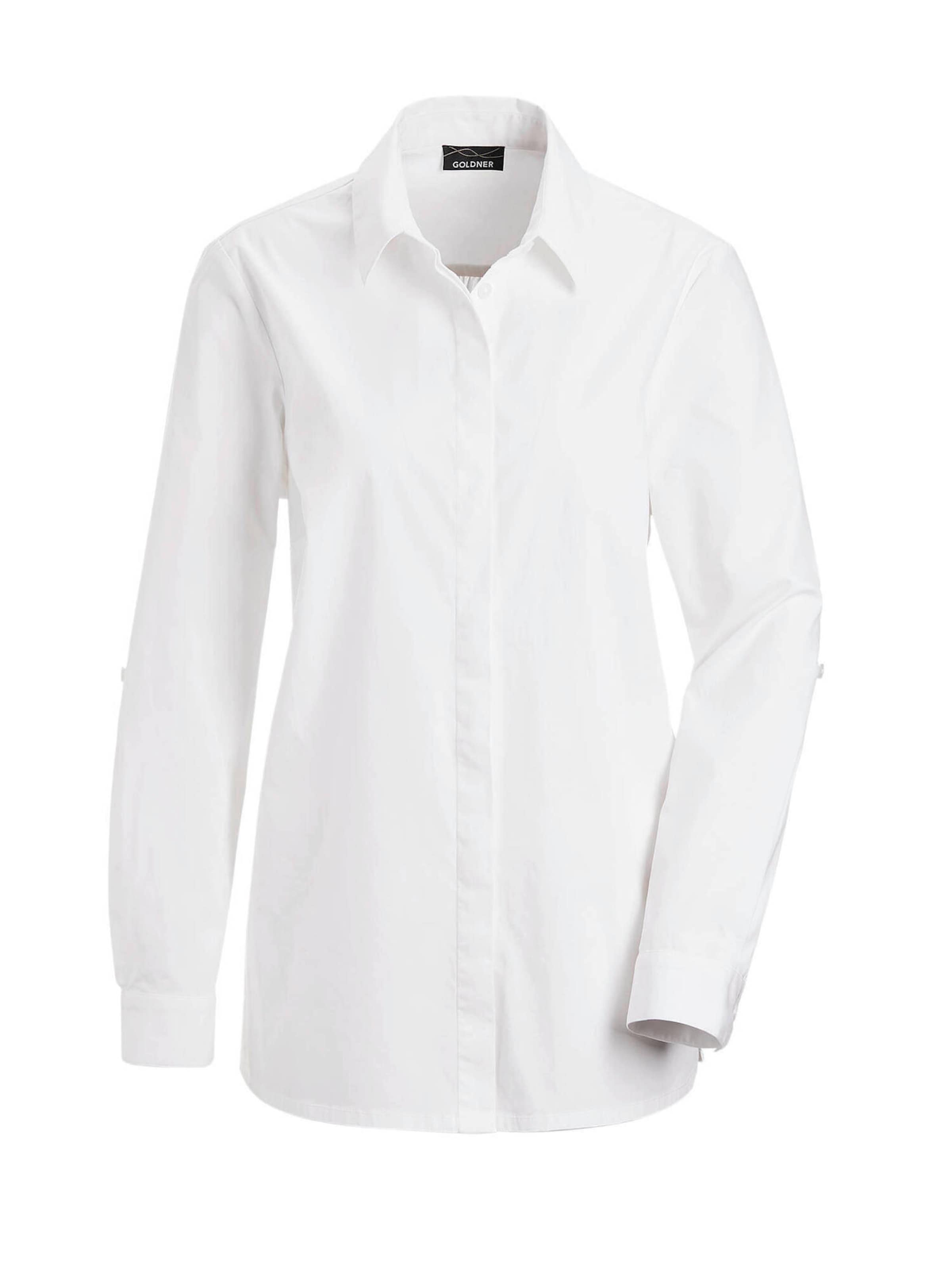 Goldner Bluse in Weiß: Vorderseite