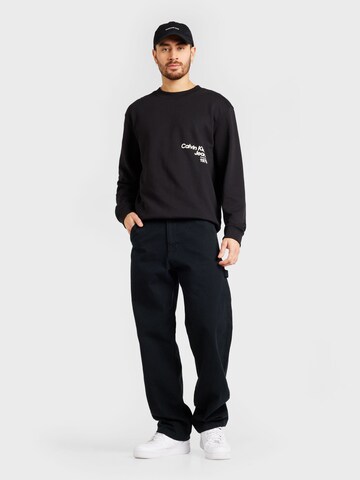 JACK & JONES Loosefit Cargobyxa 'Teddie' i svart