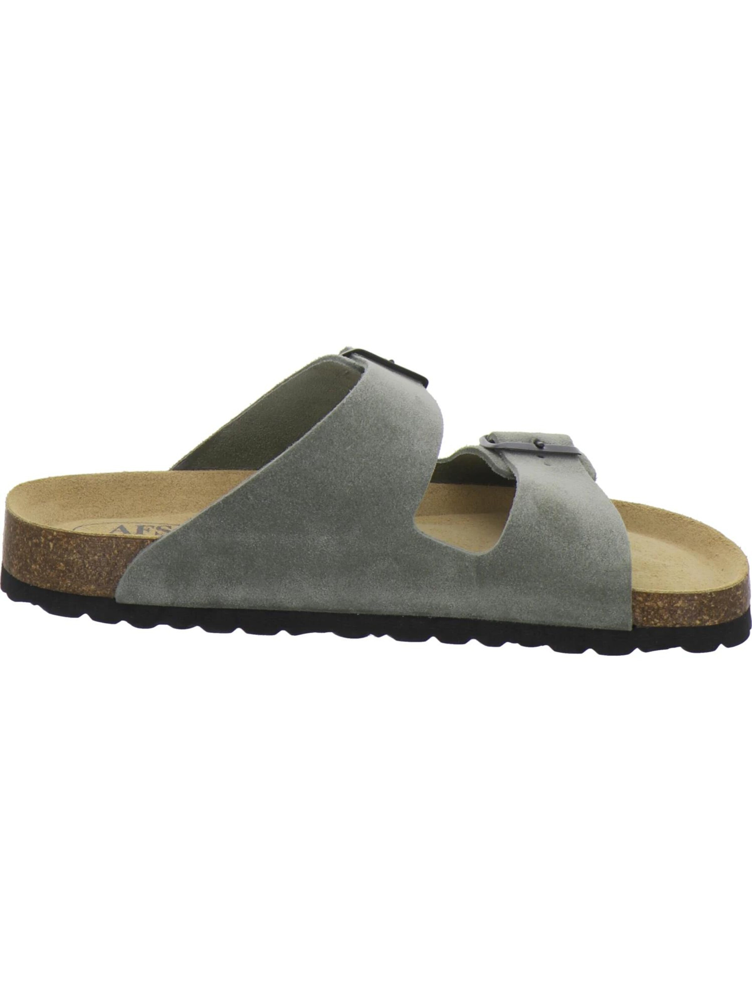 Mule 'Pantoletten Herren Zweischnaller olive Veloursleder' AFS-Schuhe en vert