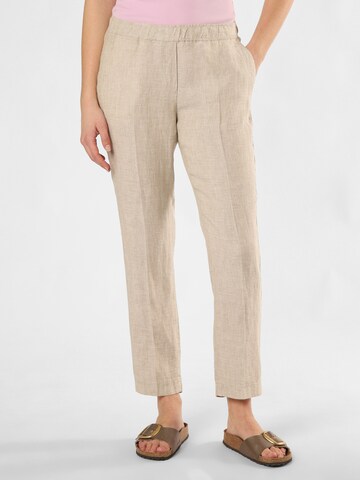 BRAX Slim fit Pleat-Front Pants 'Maron' in Beige: front