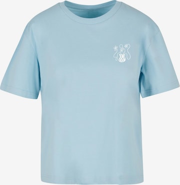 Merchcode T-Shirt 'Flower Bloom' in Blau: Vorderseite