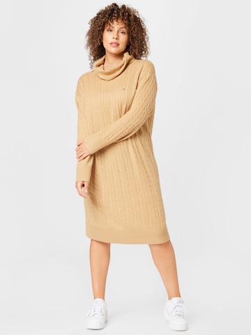 Tommy Hilfiger Curve Knitted dress in Beige