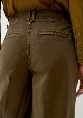 Wide Leg Pantalon à plis s.Oliver en vert