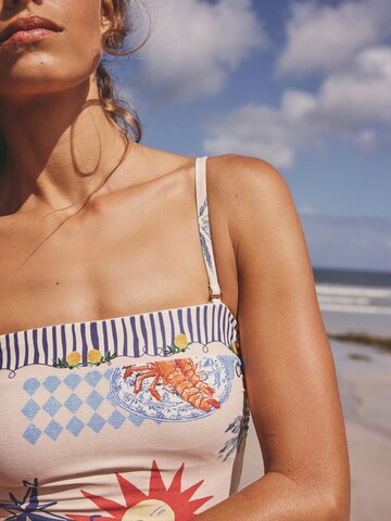 Next Bandeau Badeanzug in Beige