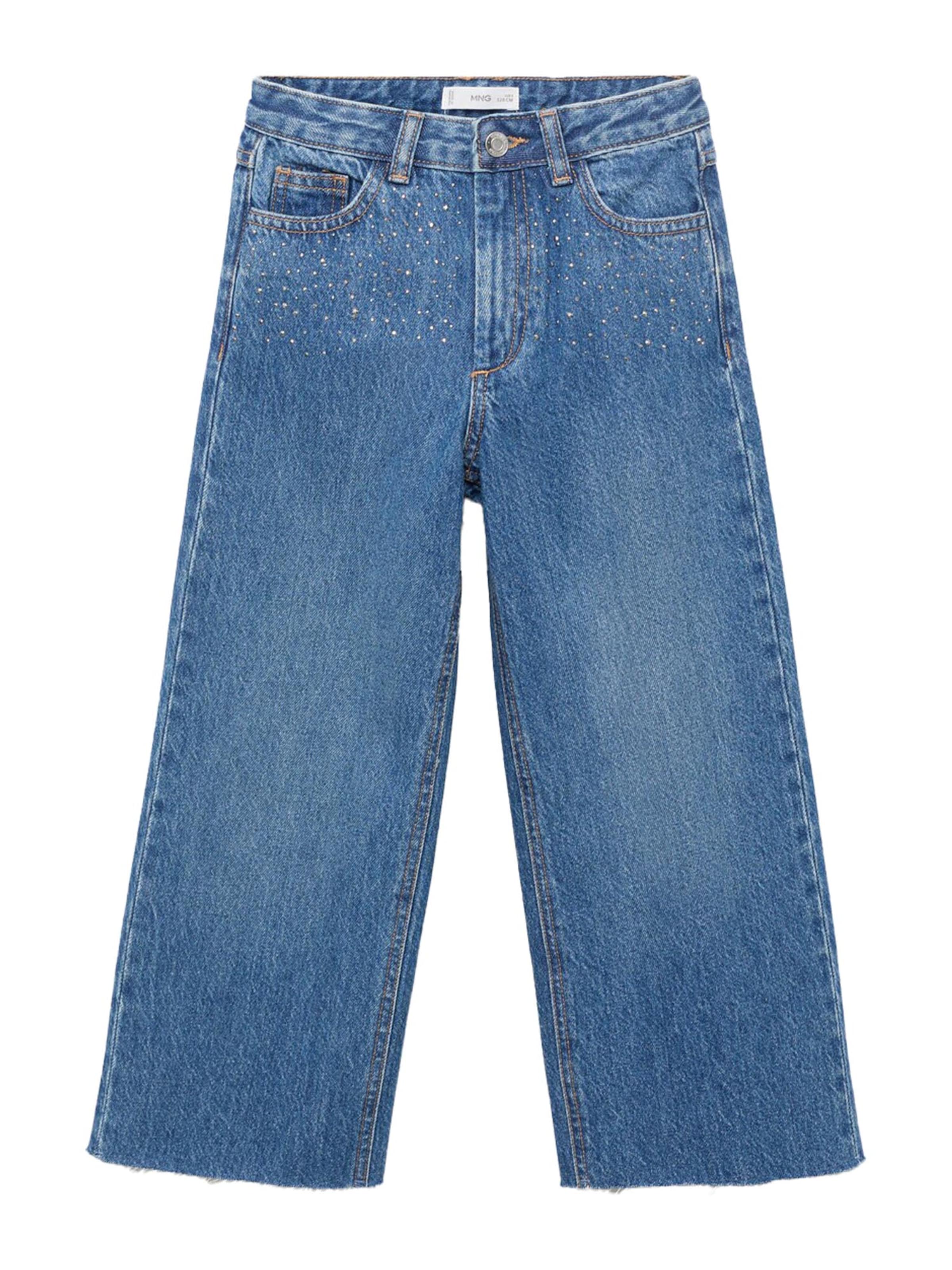 MANGO KIDS Wide Leg Jeans 'Shine' i blå: forside