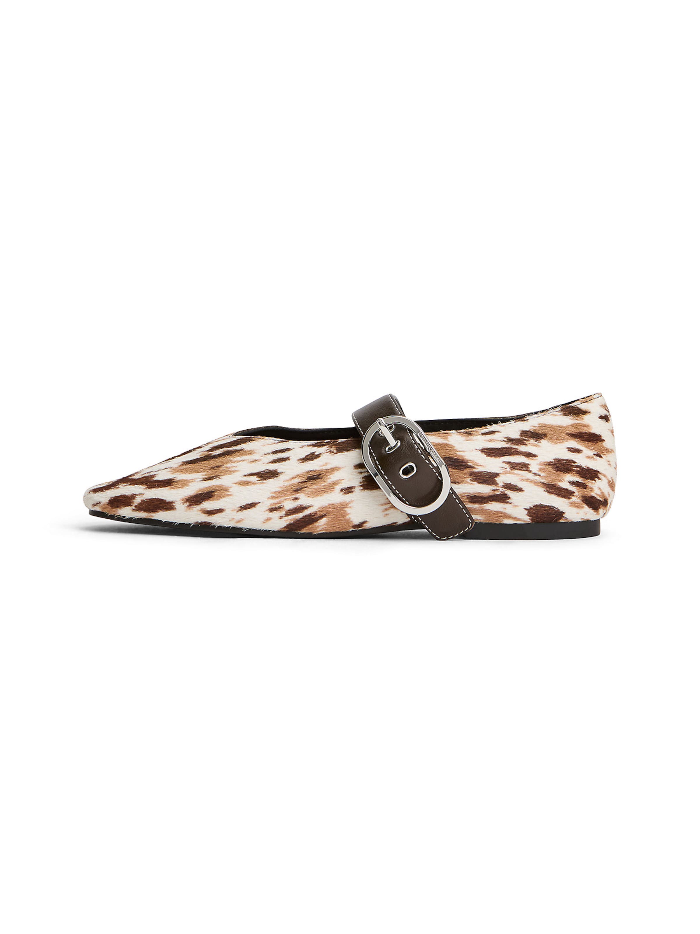 Tommy Jeans Strap ballerina in Brown: front