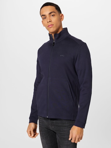 BOSS Green Zip-Up Hoodie 'Skaz' in Blue: front