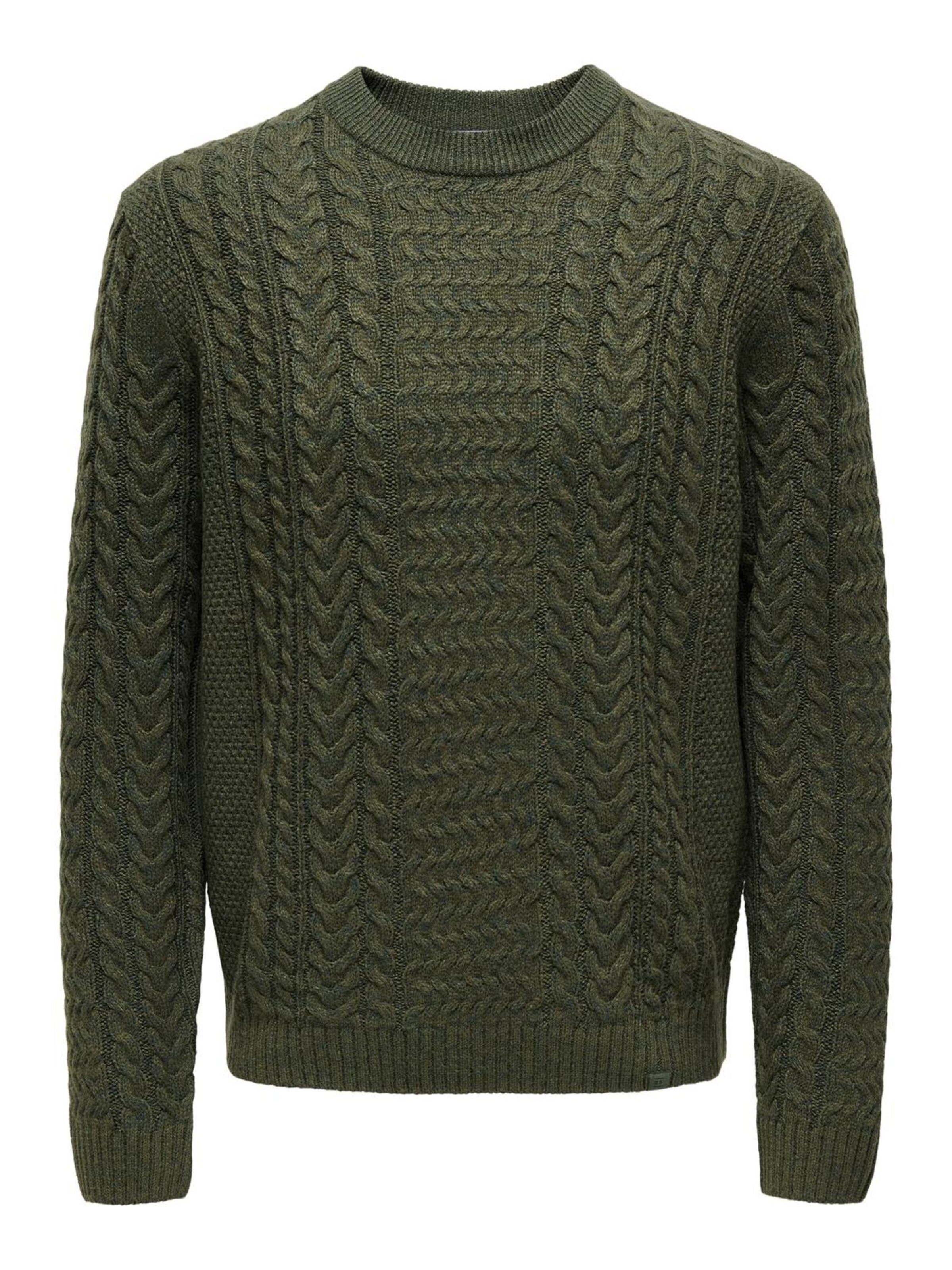 Only & Sons Trui 'FLETCHER' in Groen: voorkant