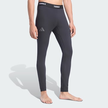 ADIDAS TERREX - Skinny Calças outdoor em preto: frente