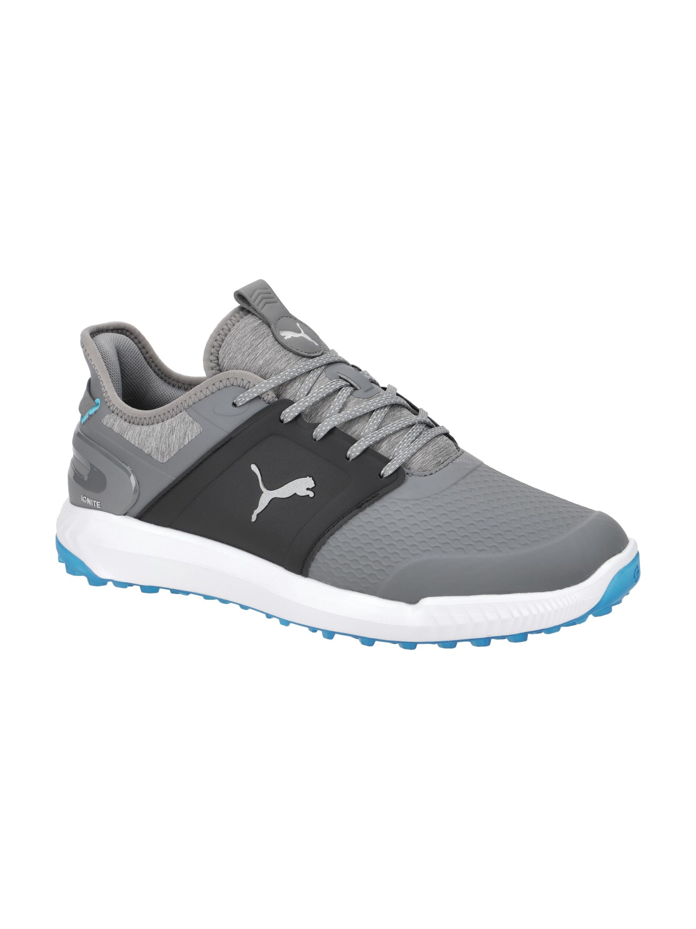 PUMA Athletic Lace-Up Shoes 'Puma IGNITE ELEVATE Schuhe grau Herren Golfschuhe 376077' in Grey: front