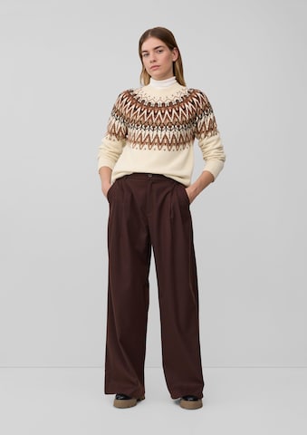 Wide Leg Pantalon à pince s.Oliver en marron