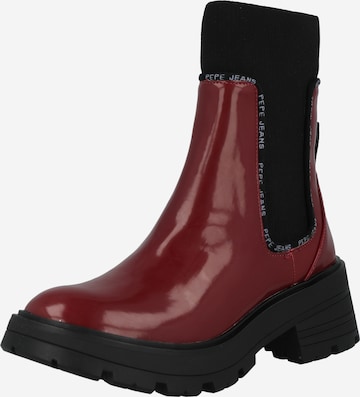 Pepe Jeans - Botas Chelsea 'Soda' en rojo: frente