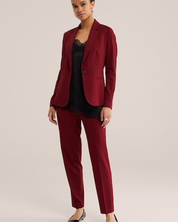 WE Fashion Slimfit Hlače na rob | rdeča barva