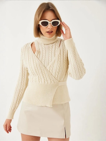 Bianco Lucci Gebreid vest in Beige