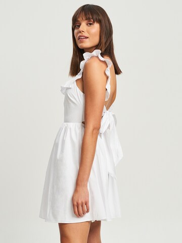 Robe 'CECILE' Sável en blanc