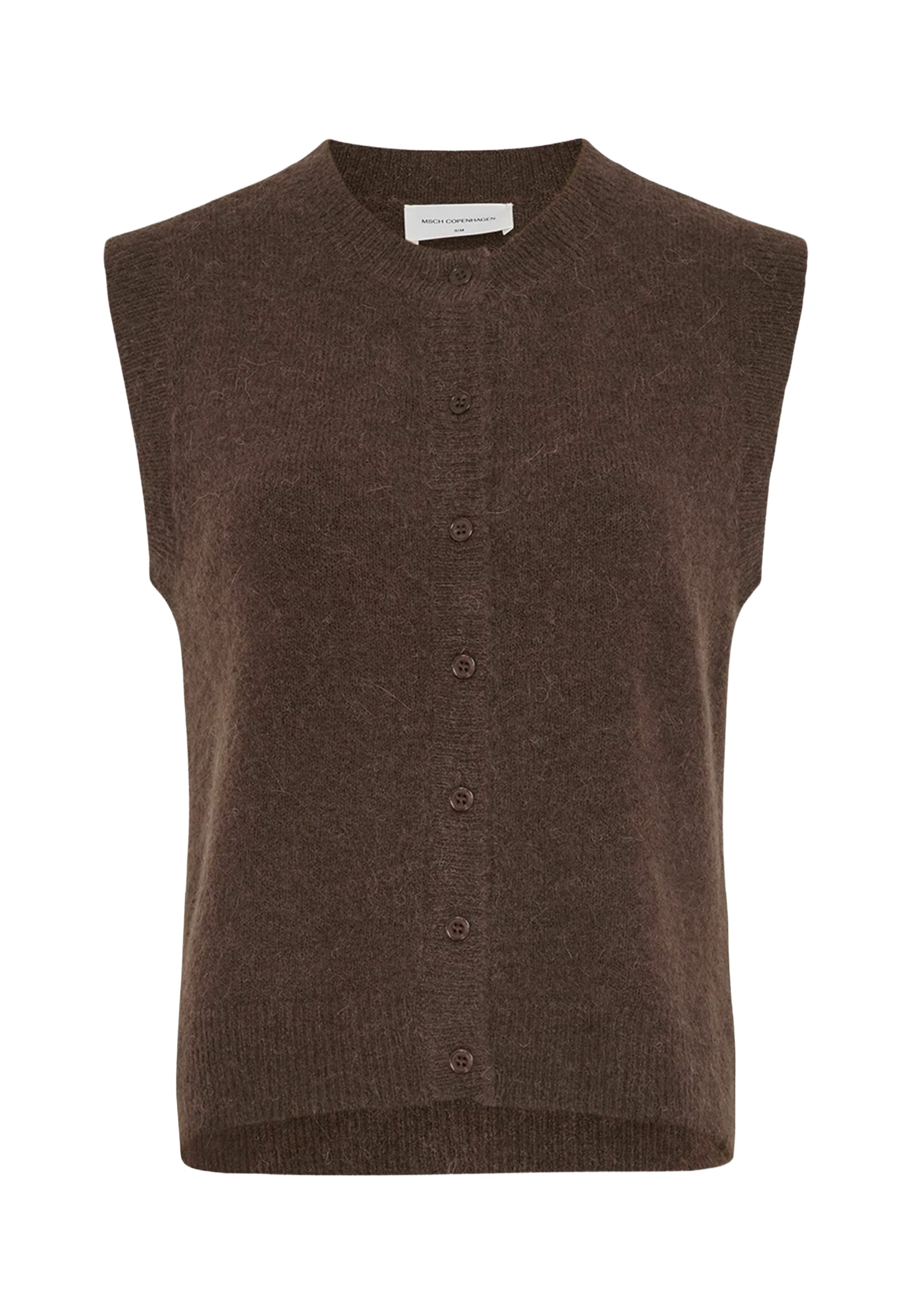 MSCH COPENHAGEN Knitted vest 'Bondie Hope' in XS-S in Dark brown, Item view