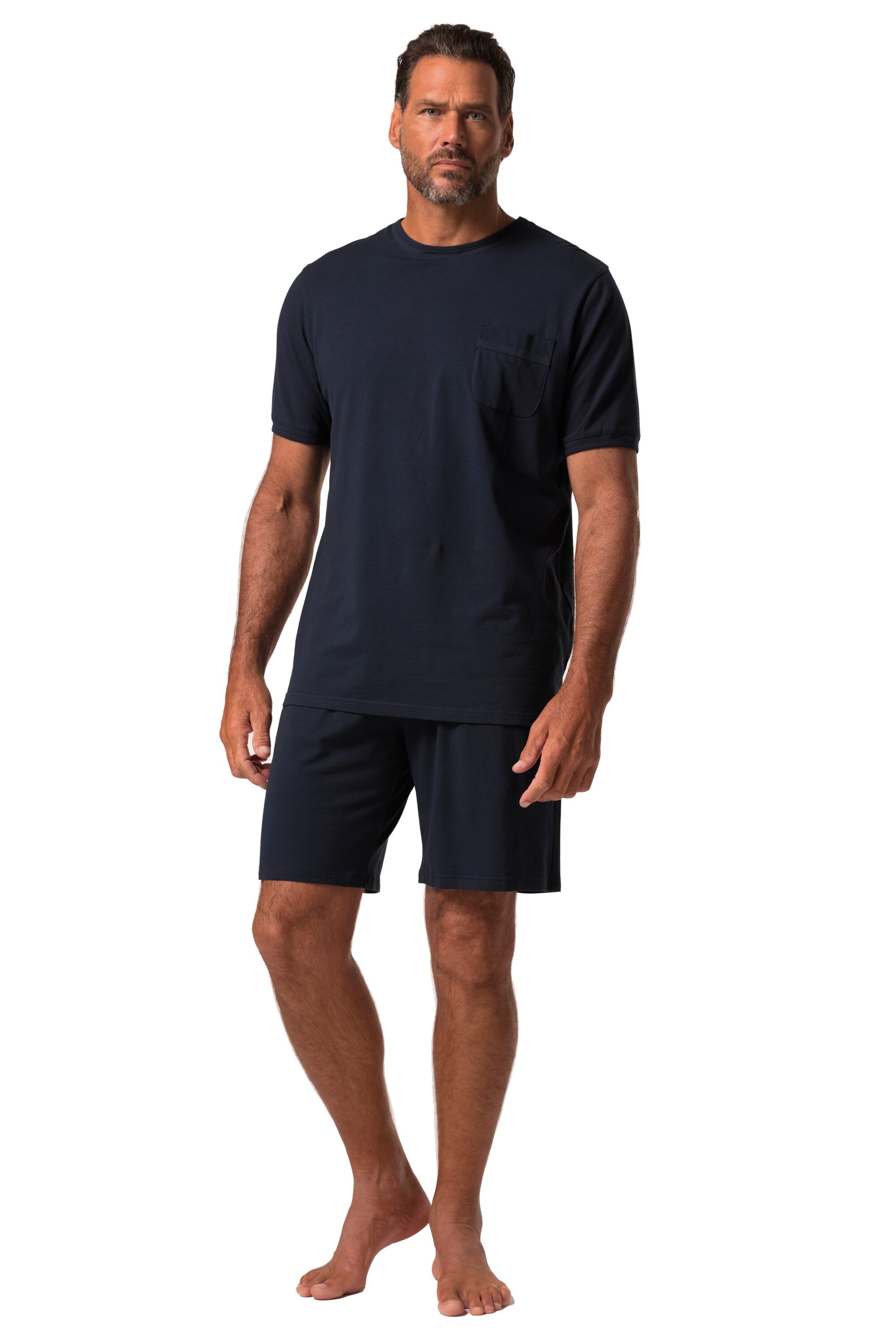 JP1880 Pyjama kort in Blauw: voorkant