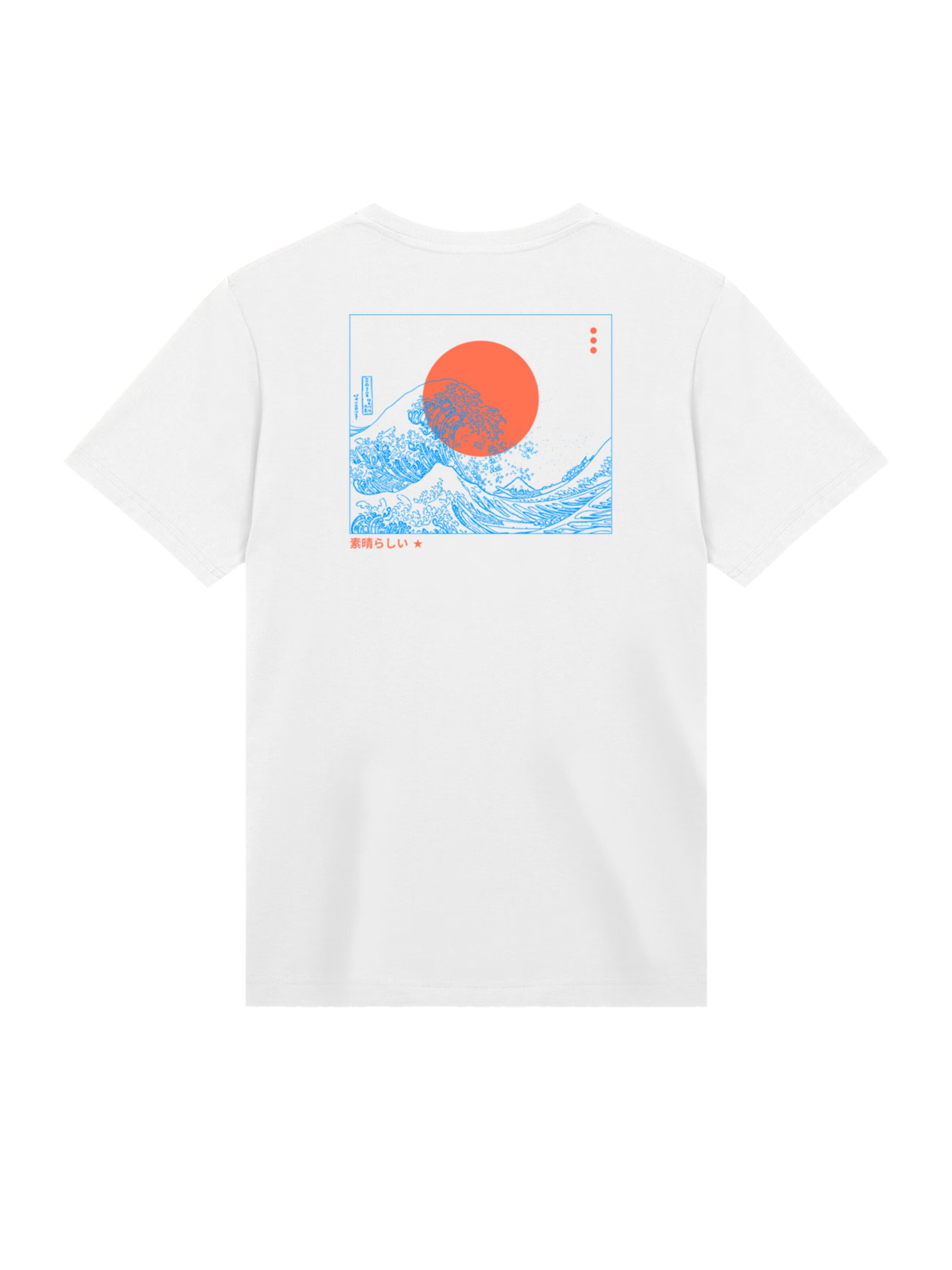 T-Shirt 'Kanagawa Welle Japan' F4NT4STIC en blanc : devant