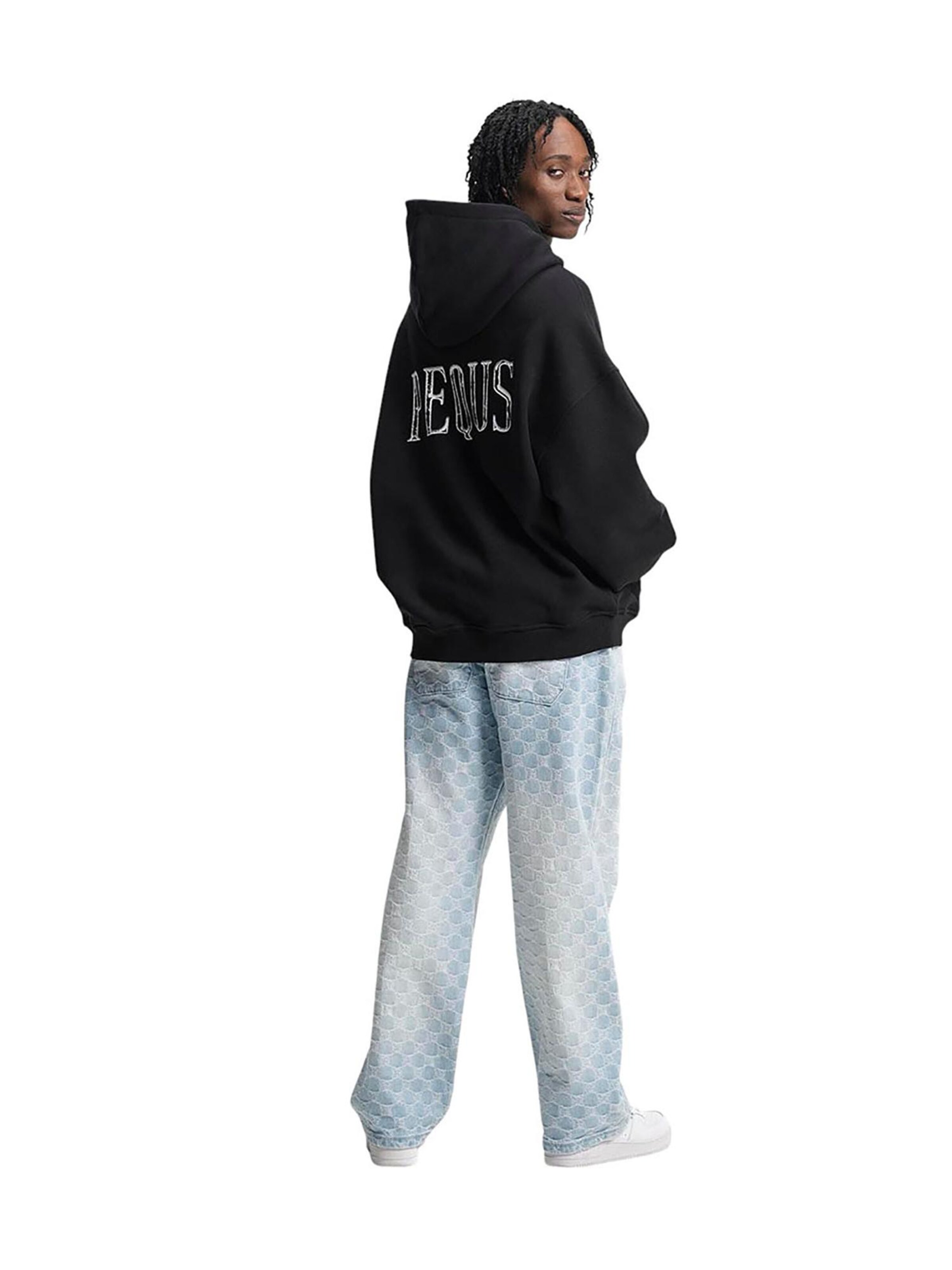 Pequs Sweatshirt 'Back Stamp' in Black