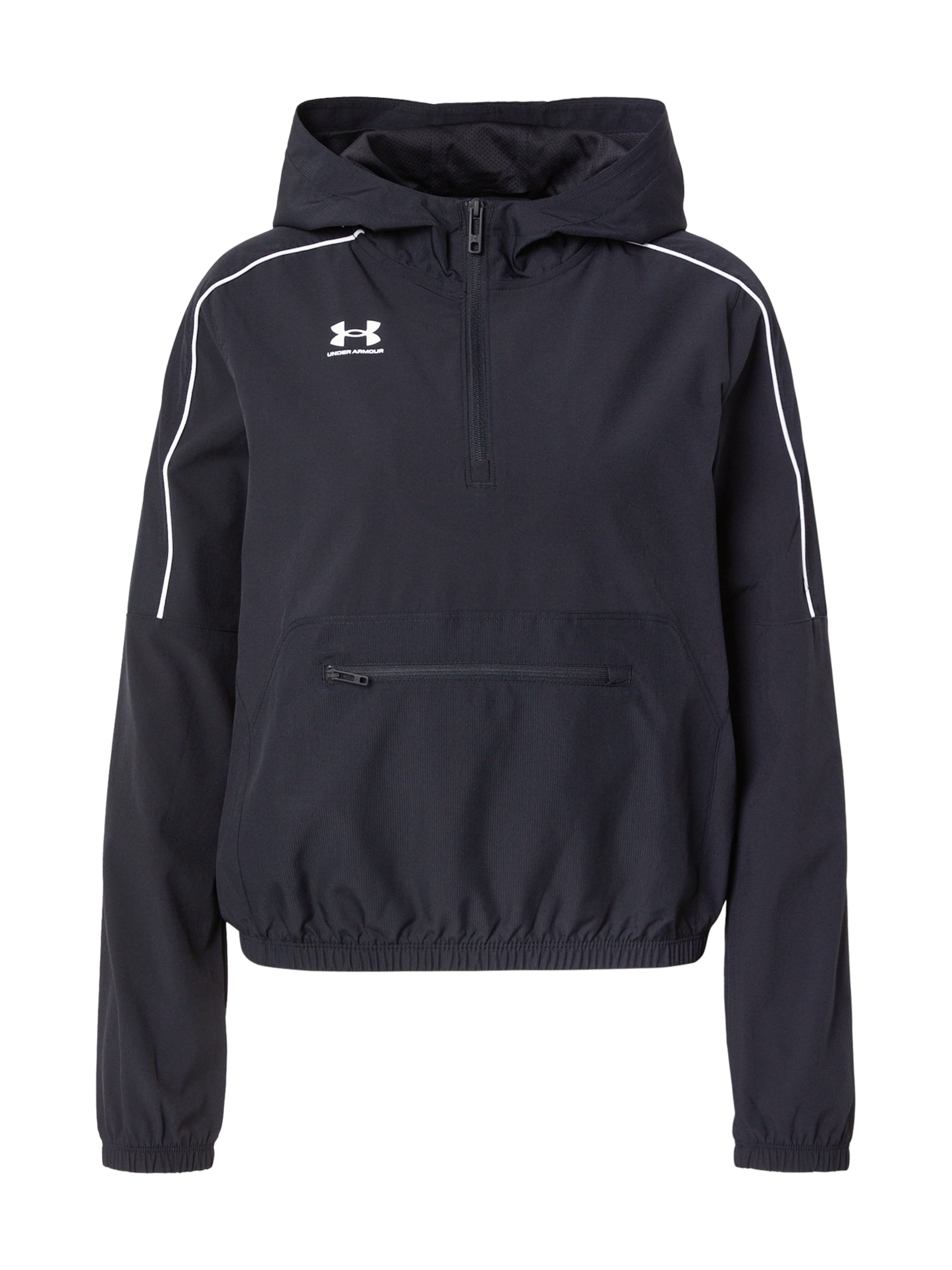 UNDER ARMOUR Trainingsjack 'Challenger' in de kleur Zwart / Wit, Productweergave