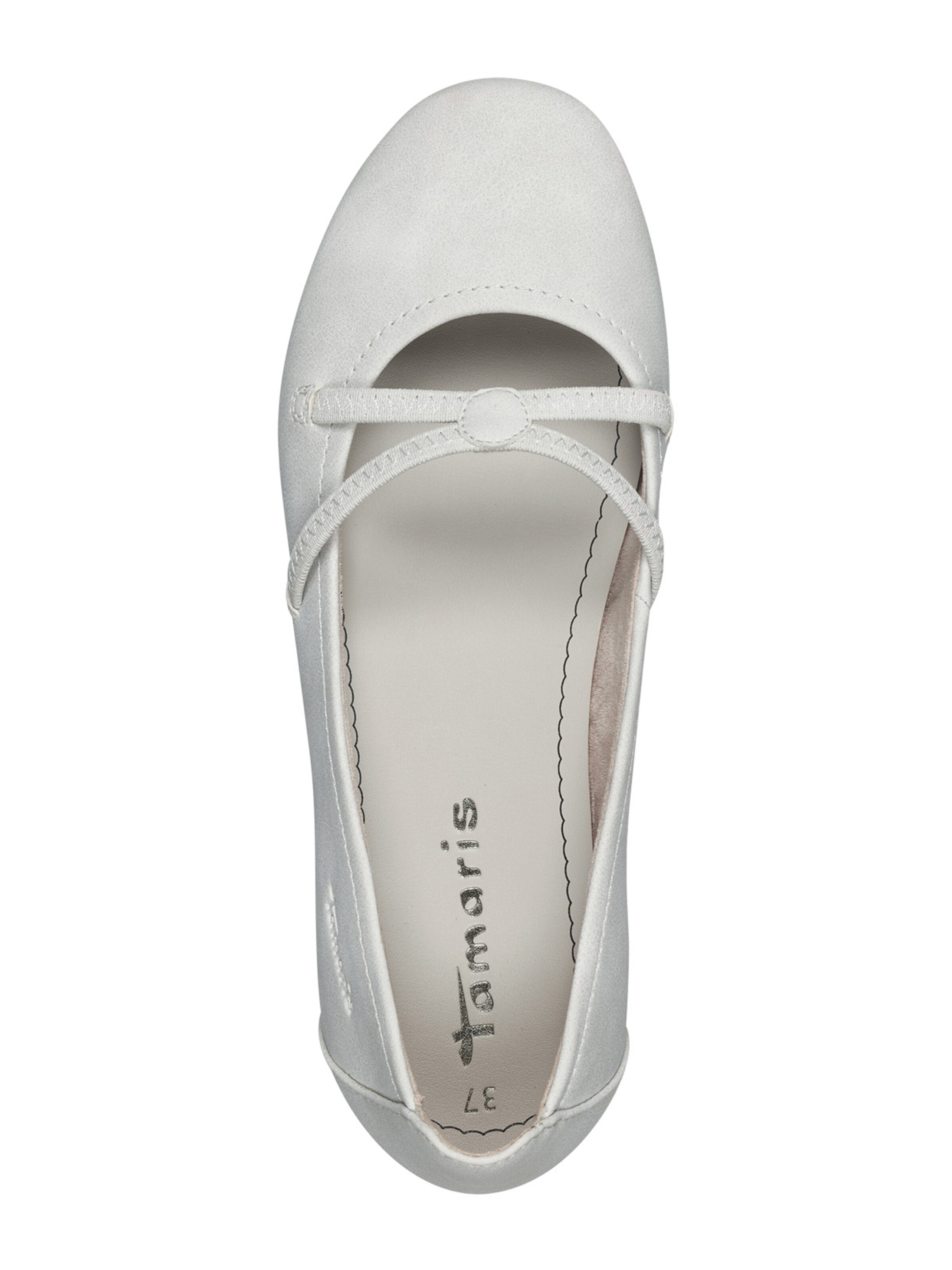 Tamaris Ballet Flats with Strap in Grey