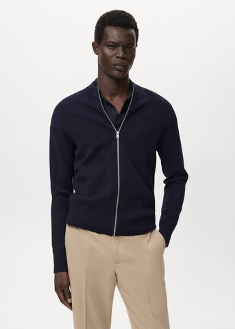MANGO MAN Knit cardigan 'Luxusc' in Blue: front