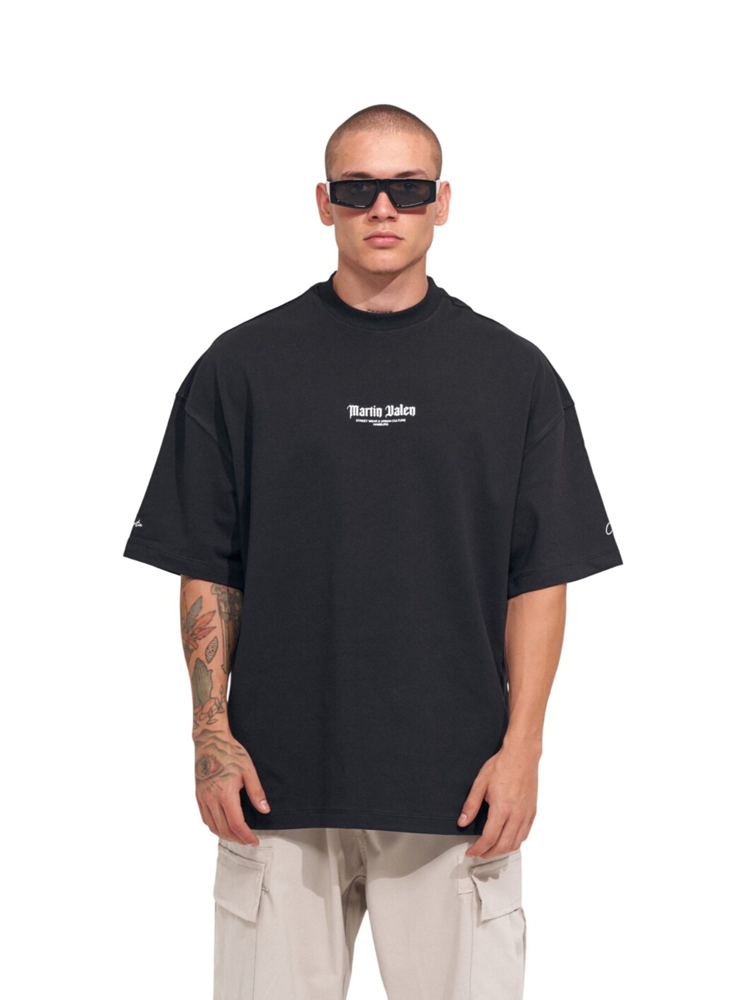 MARTIN VALEN Shirt in Zwart: voorkant