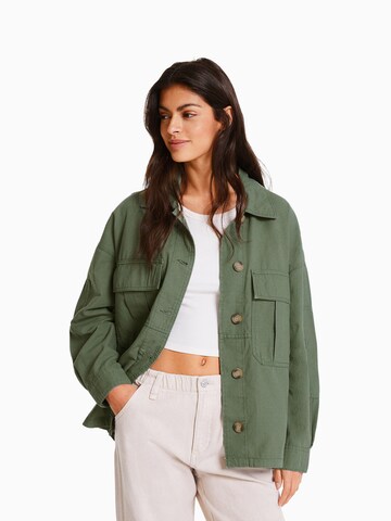 Bershka Between-season jacket in Green: front