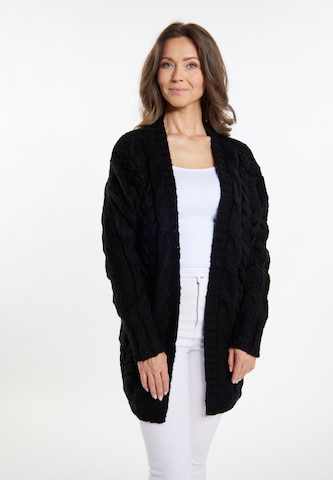 usha WHITE LABEL Strickjacke 'Vanne' in Schwarz: predná strana