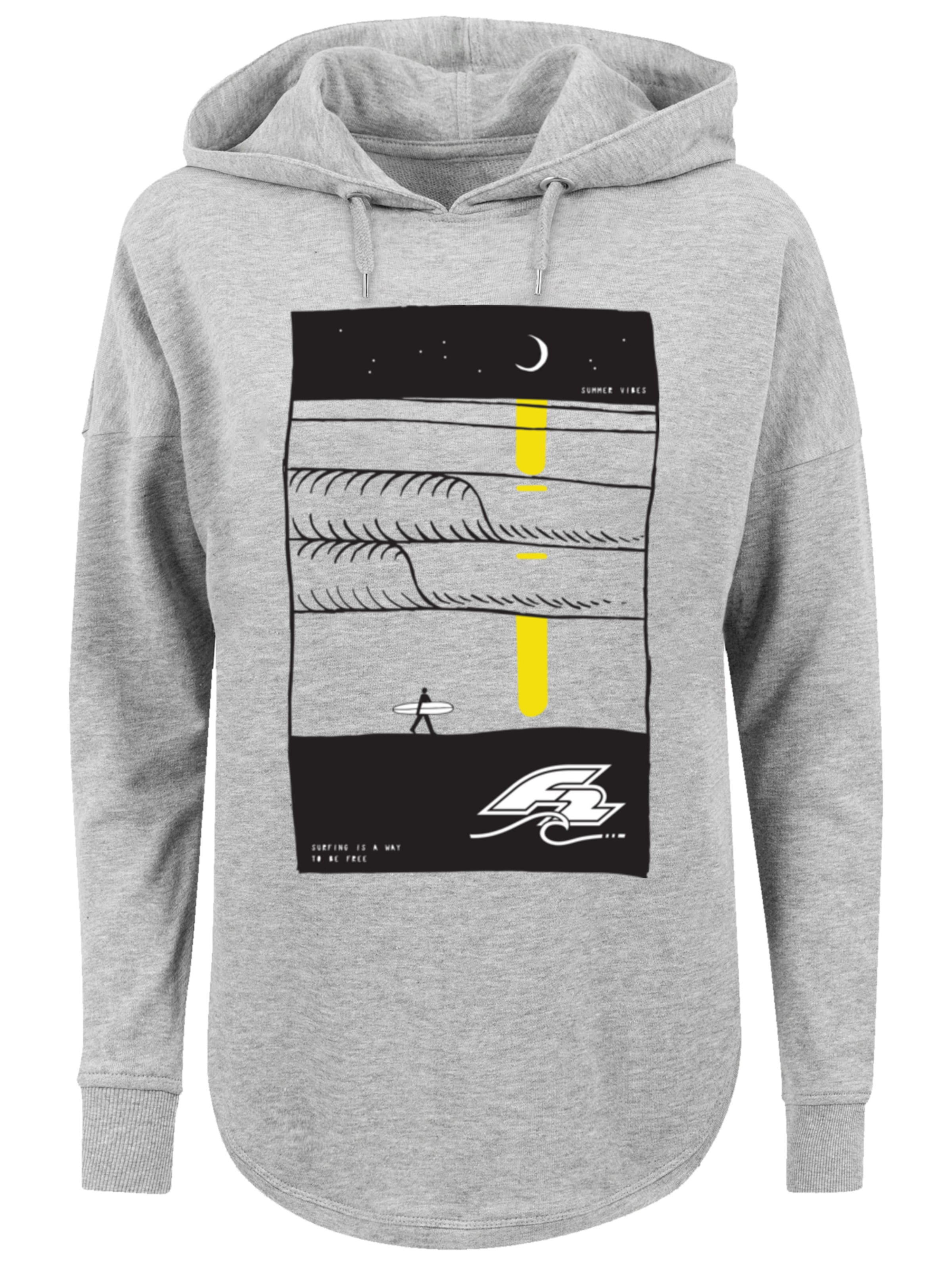 F2 Sweatshirt 'Be Free Surfer Style Sommer' in Grau: Vorderseite
