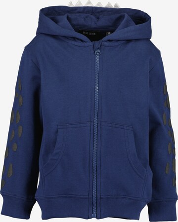 BLUE SEVEN Zip-Up Hoodie in Blue: front