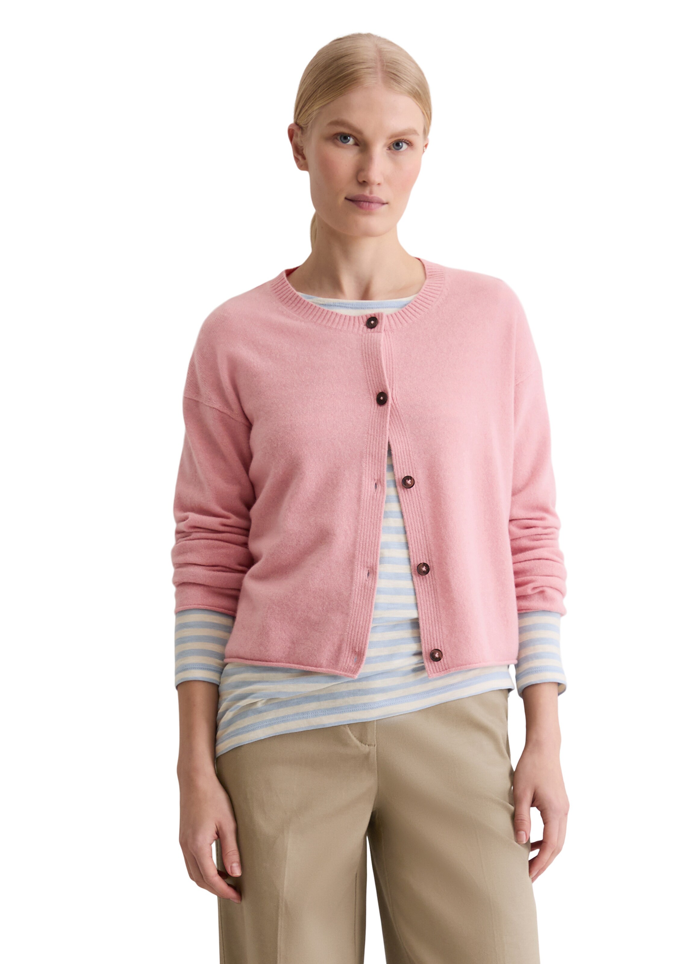 Marc O'Polo Gebreid vest in Roze: voorkant