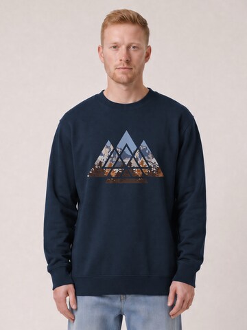 Sweat-shirt 'Geometric Landscape' Watapparel en bleu : devant