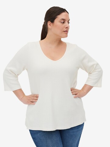 Zizzi - Blusa 'Ehanin' em branco: frente