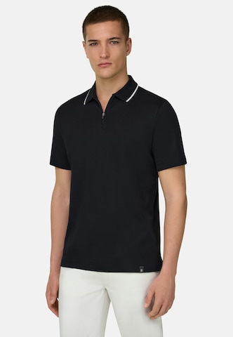 T-Shirt 'Pima Interlock' Boggi Milano en noir : devant