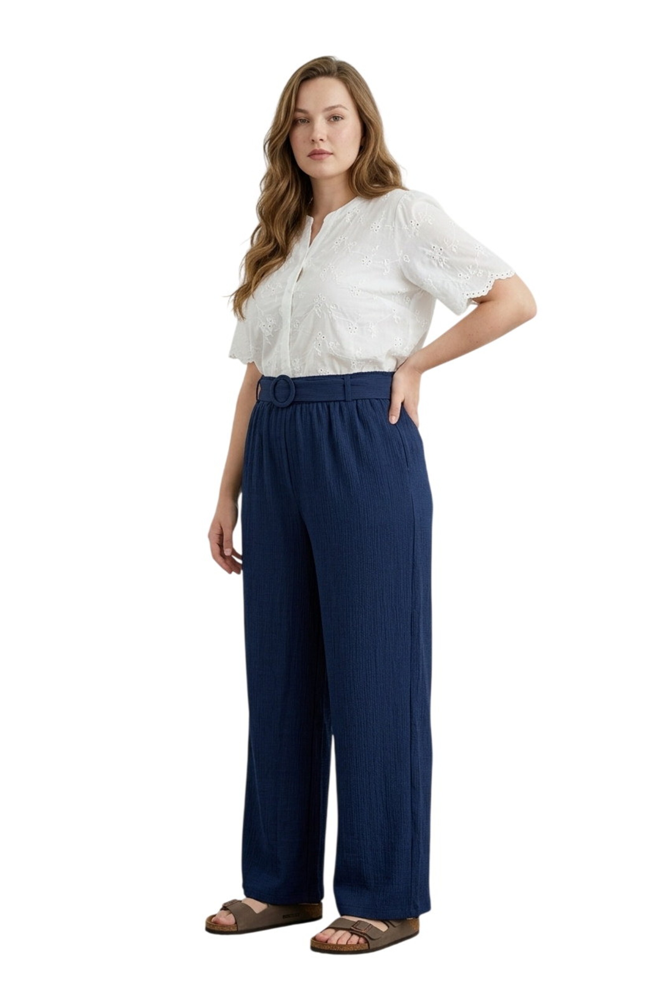Stil Diva Loose fit Trousers in Blue