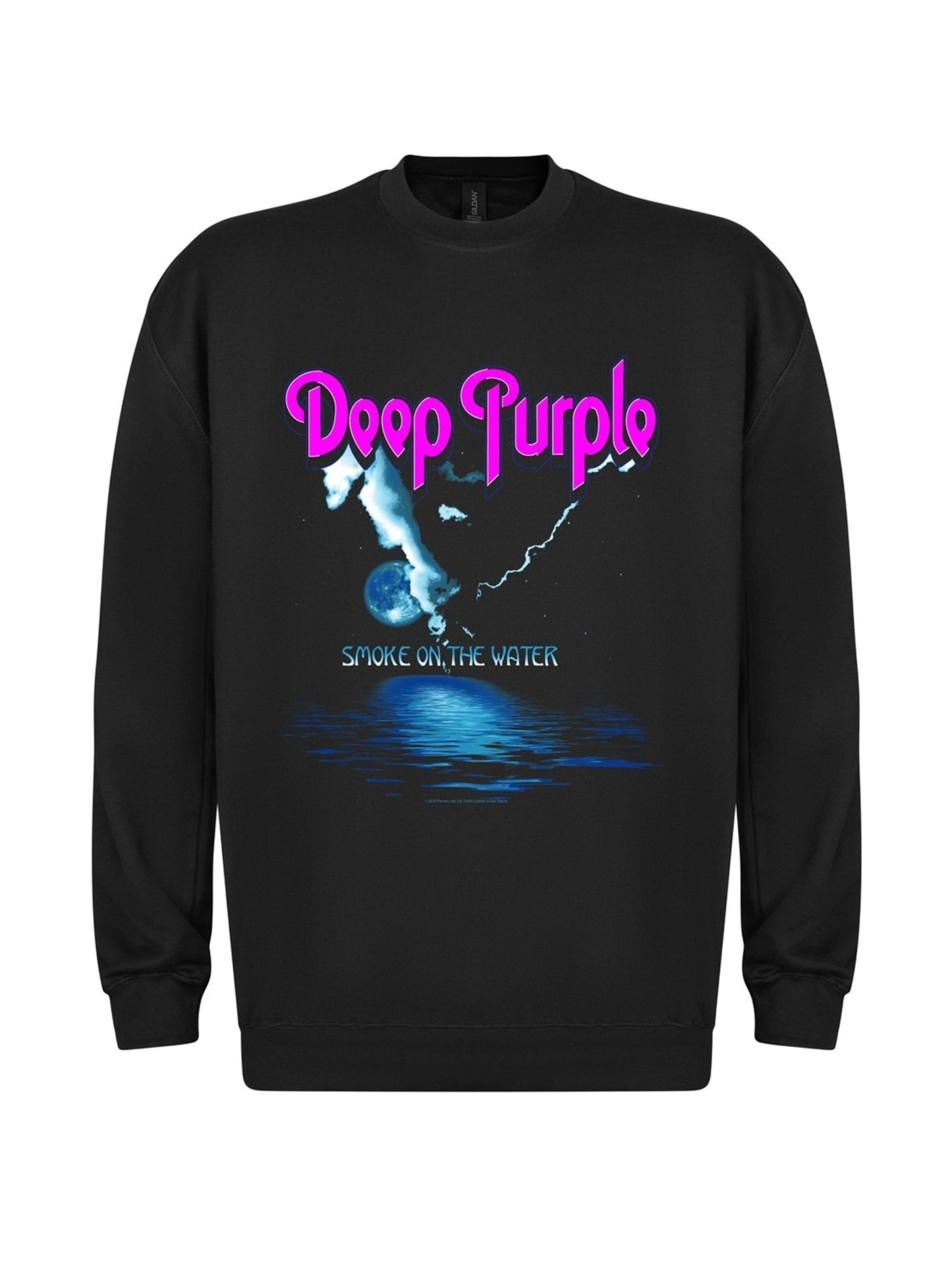 Rockshirts Sweatshirt 'Deep Purple - Smoke On The Water'‌ in Schwarz: Vorderseite