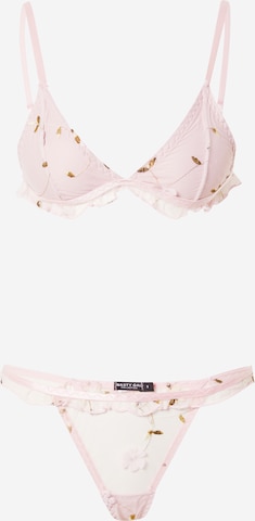 Nasty Gal Triangel Wäsche-Set in Pink: predná strana