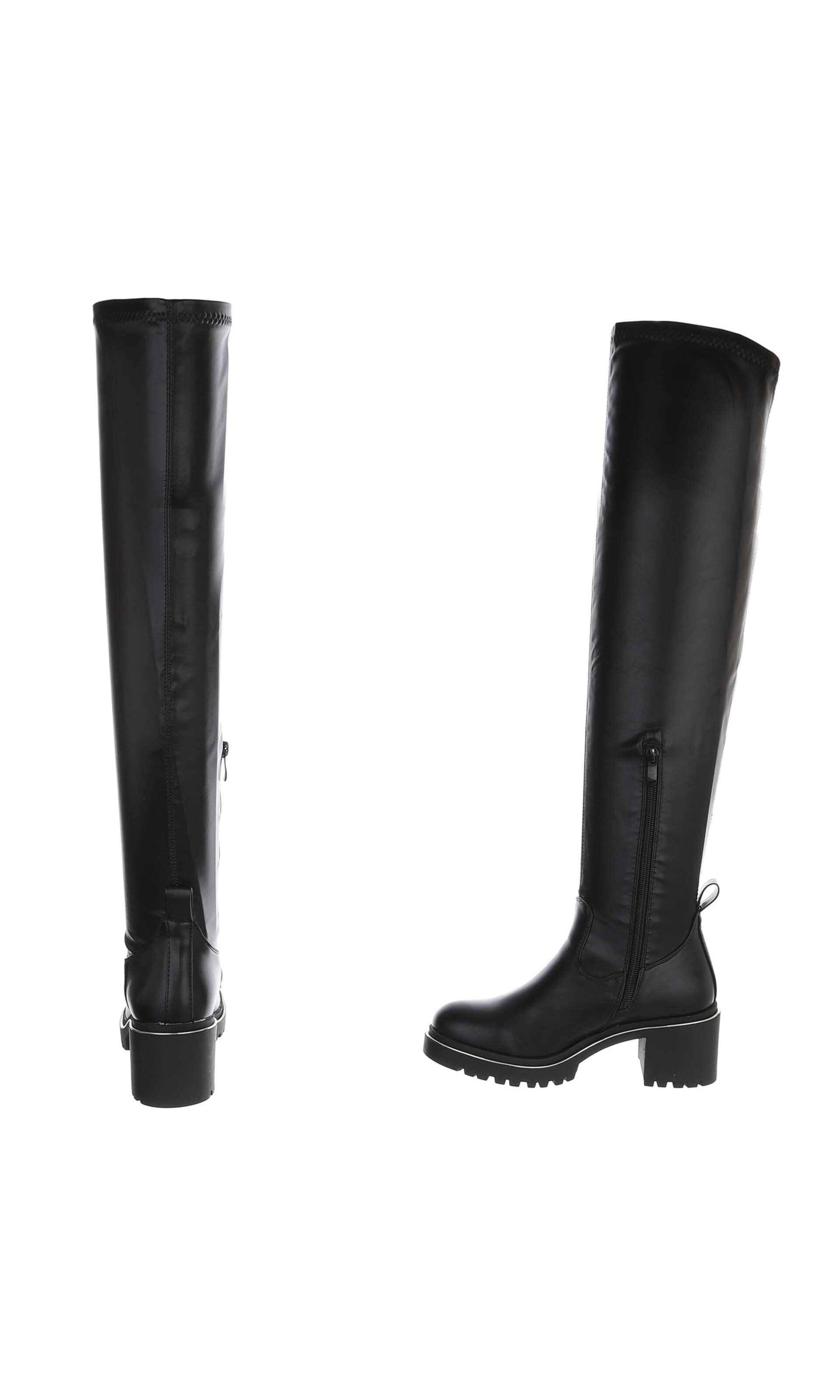 Ital-Design Overknees in Schwarz