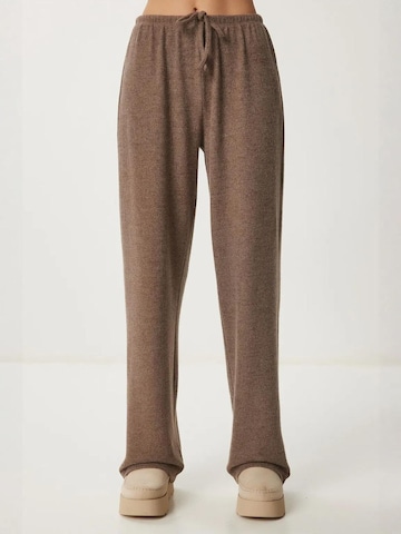 Happiness İstanbul - Perna larga Calças em castanho: frente