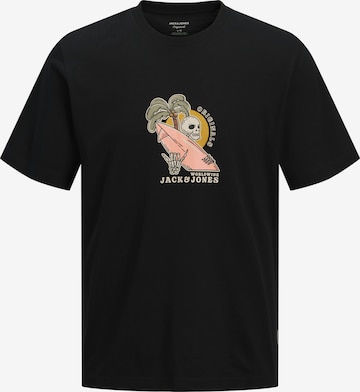 Jack & Jones Plus Shirt 'JORCassis Skull' in Zwart: voorkant