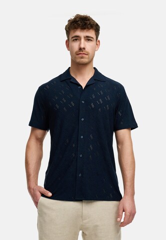 INDICODE JEANS Regular fit Overhemd 'Jerry' in Blauw: voorkant