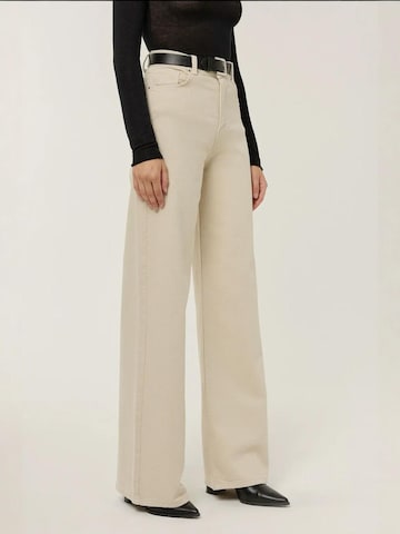 Hiccup - Perna larga Calças de ganga em bege