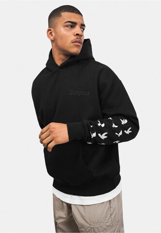 DropsizeSweater majica 'Flying Pigeon' - crna boja