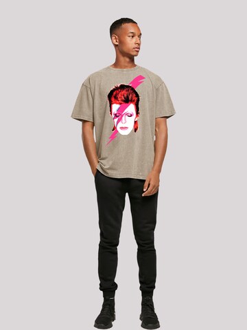 T-Shirt 'Aladdin Sane Lightning Bolt' F4NT4STIC en beige
