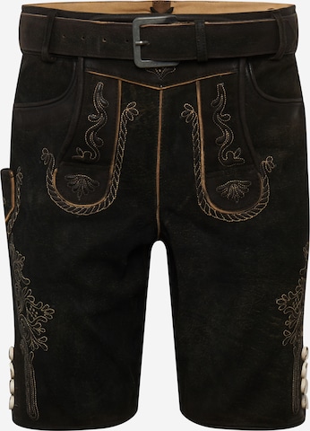 Pantalon folklorique 'Schorsch' MARJO en marron : devant