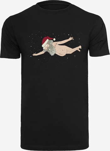 T-Shirt 'Rick and Morty Dead Space Santa' F4NT4STIC en noir : devant