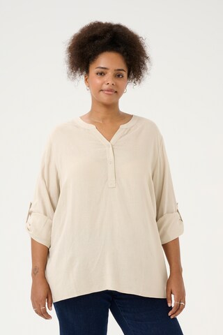 KAFFE CURVE Blouse 'KCMille' in Beige: front